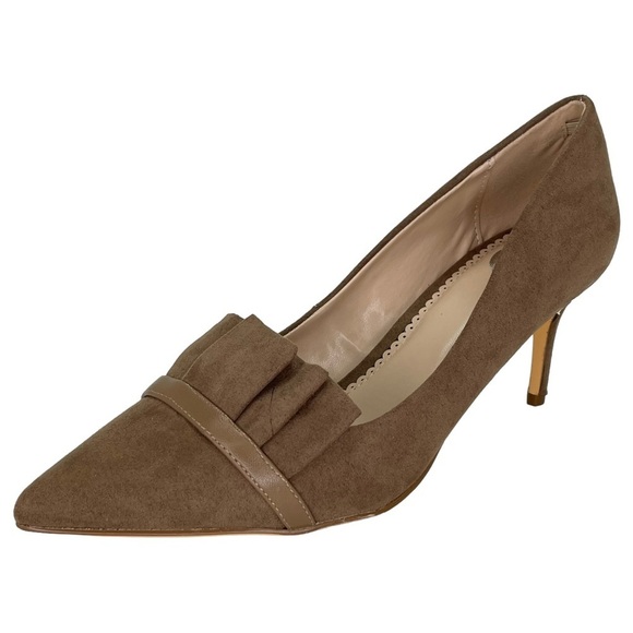Journee Collection Shoes - Journee Collection Marek Taupe Microfiber Womens Heels 9M
